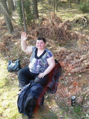 jeans, sitting, forest