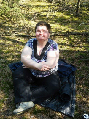 sitting, forest