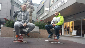 jeans, sitting, skateboarder, skateboard