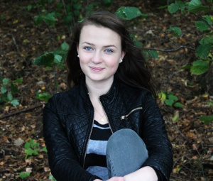 jacket, jeans, smile, sitting