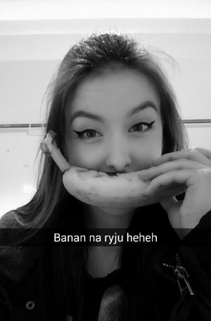 mouth, hand, monochrome