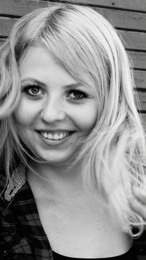 hair, skin, smile, monochrome