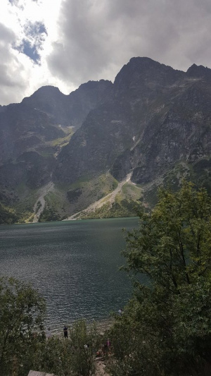 sky, forest, mountain, lake, river