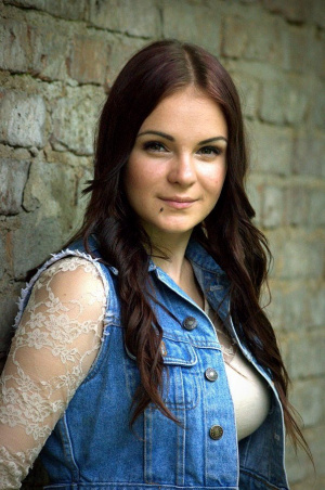 hair, jacket, outerwear, textile, jeans, denim, smile, model