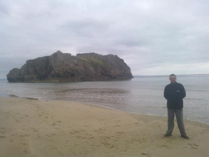 standing, beach, sand