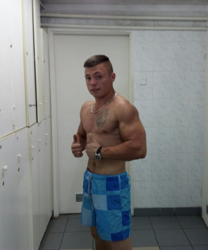 muscle, standing, dude, person, shorts, swimwear