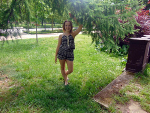 dress, shorts, garden
