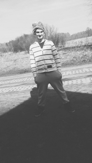 standing, monochrome