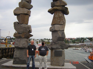 jeans, rock, statue