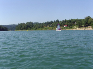 vehicle, lake, boat