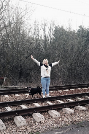 jeans, vehicle, track, train