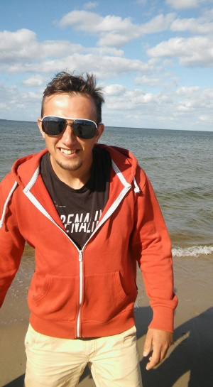 jacket, sunglasses
