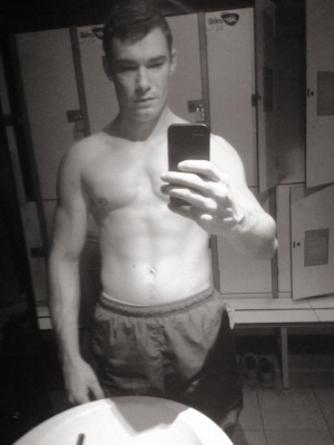 selfie, muscle, monochrome
