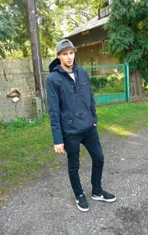 jacket, outerwear, jeans, denim, standing