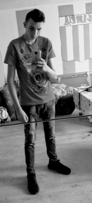 standing, monochrome