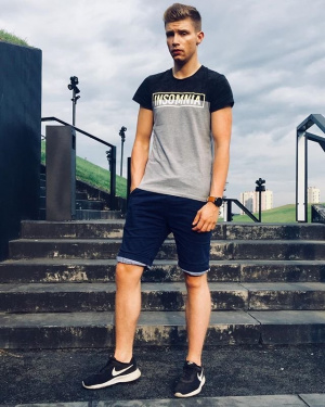 jeans, denim, cool, muscle, standing, shorts