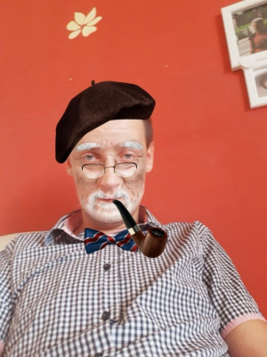 hat, moustache
