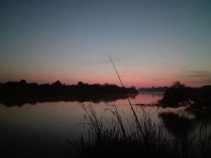 sky, lake, sunset