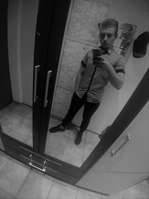 standing, monochrome