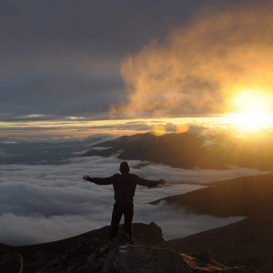 sky, standing, sunset