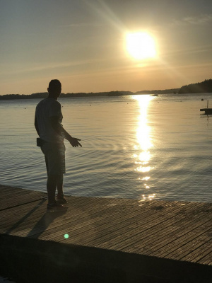 sky, standing, beach, sunset