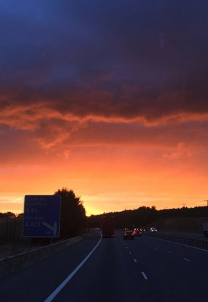 sky, event, road, asphalt, infrastructure, sunset