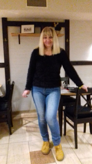 jeans, denim, standing, chair