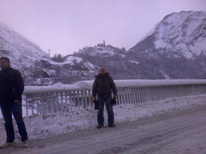 standing, mountain