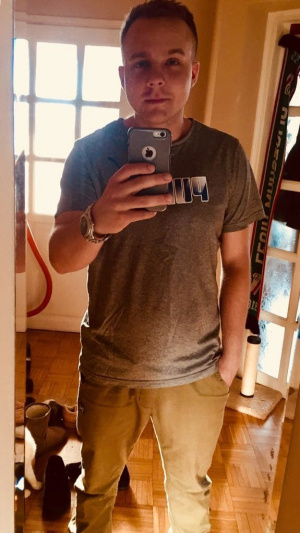 selfie, jeans, muscle, standing