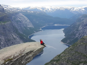 mountain, lake