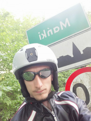 jacket, sunglasses, helmet