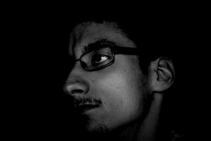 mouth, monochrome