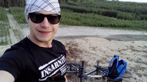cool, glasses, sunglasses, goggles, hat, vehicle, bicycle