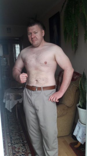 jeans, muscle, standing, dude