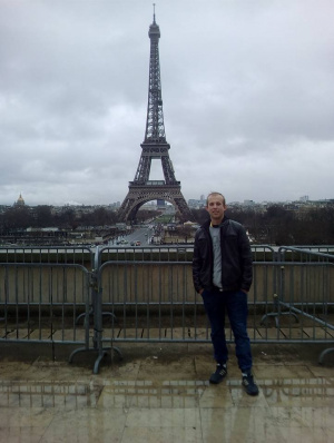 jacket, jeans, standing, metal, tower