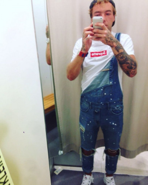 selfie, jeans, cool, muscle, standing