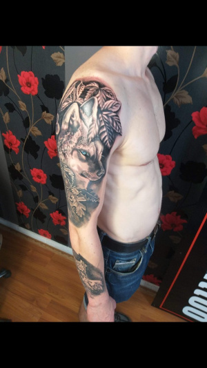 jeans, muscle, tattoo