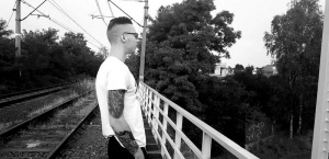 standing, monochrome, track