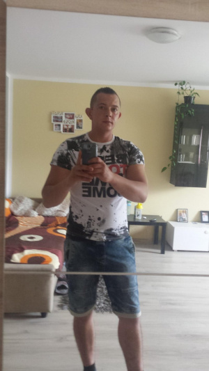 fun, jeans, muscle, standing, shorts
