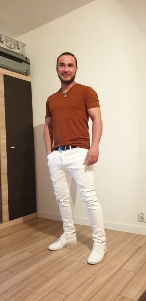 jeans, muscle, standing