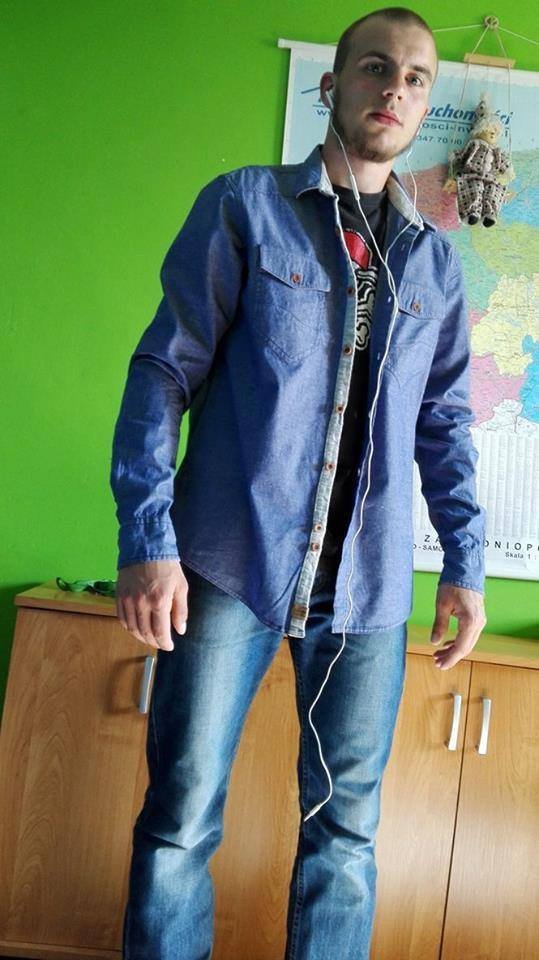 jacket, outerwear, textile, jeans, denim, standing