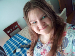 mouth, hair, skin, smile, bangs, pattern