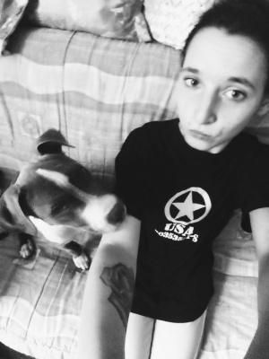 monochrome, dog, cat