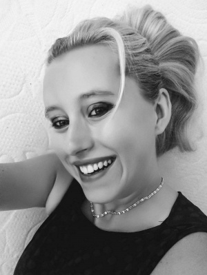 eyelash, smile, ear, monochrome