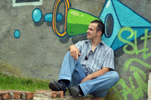 jeans, sitting, leisure