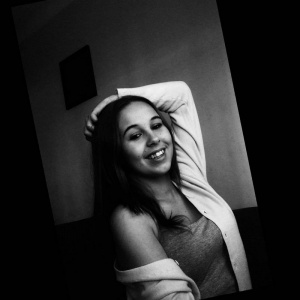 hand, smile, monochrome