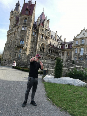 jeans, standing, castle