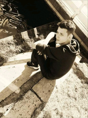 sitting, monochrome