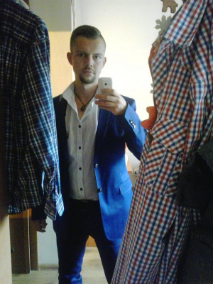 jacket, outerwear, jeans, tie, pattern