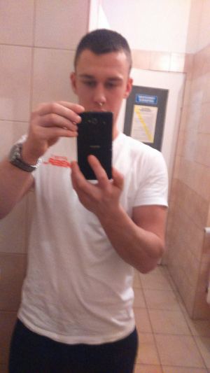 hand, selfie, cool, muscle, standing